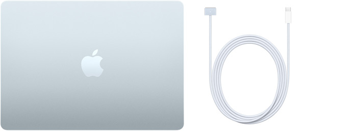 MacBook Air de 13 pulgadas y cable de USB‑C a MagSafe 3