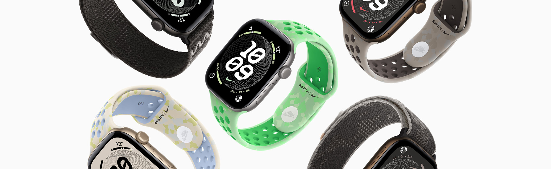 Dispositivi Apple Watch, vari cinturini e quadranti Nike