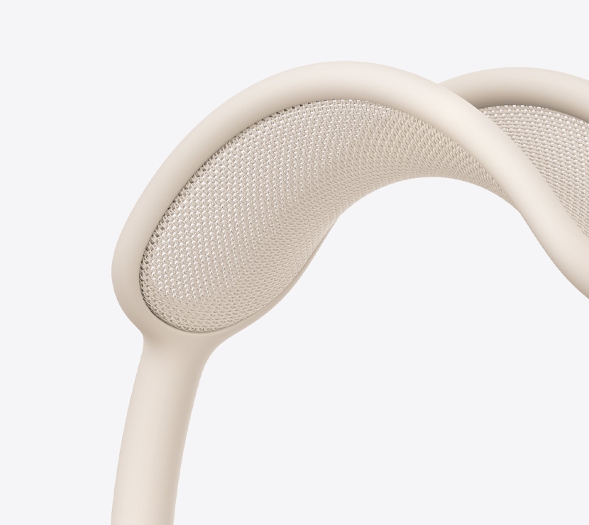سماعات الرأس AirPods Max 2، لون ضوء النجوم، تفاصيل الإطار المحيط بالرأس المصنوع من قماش شبكي