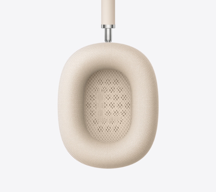 سماعات الرأس AirPods Max 2، لون ضوء النجوم، تفاصيل بطانة الأذنين الداخلية