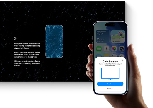 iPhone použitý k vyvážení barev televize