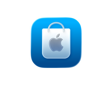 파란색 쇼핑백 아이콘의 Apple Store 앱