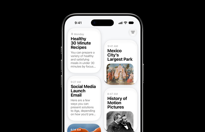 iPhone Air 的機身正面，螢幕顯示 Siri app，內有多則 Siri AI 對話，話題涵蓋三十分鐘健康食譜、墨西哥城最大的公園、社交媒體發佈電郵、電影歷史，以及雞油菌