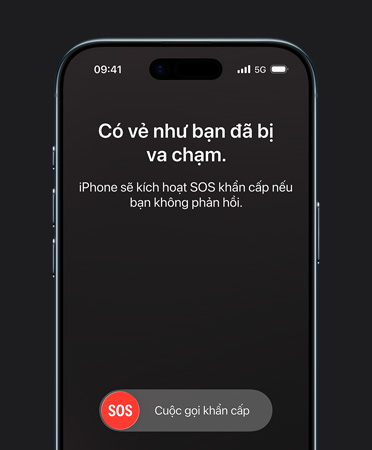iPhone Air, front exterior, Crash Detection feature in use