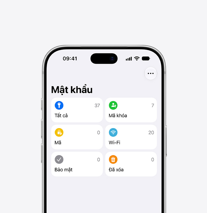 iPhone 18 Pro, front exterior, Passwords app displayed on screen